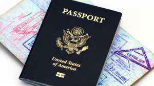 a passport on a passport page