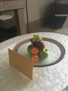 a plate of fruit on a table
