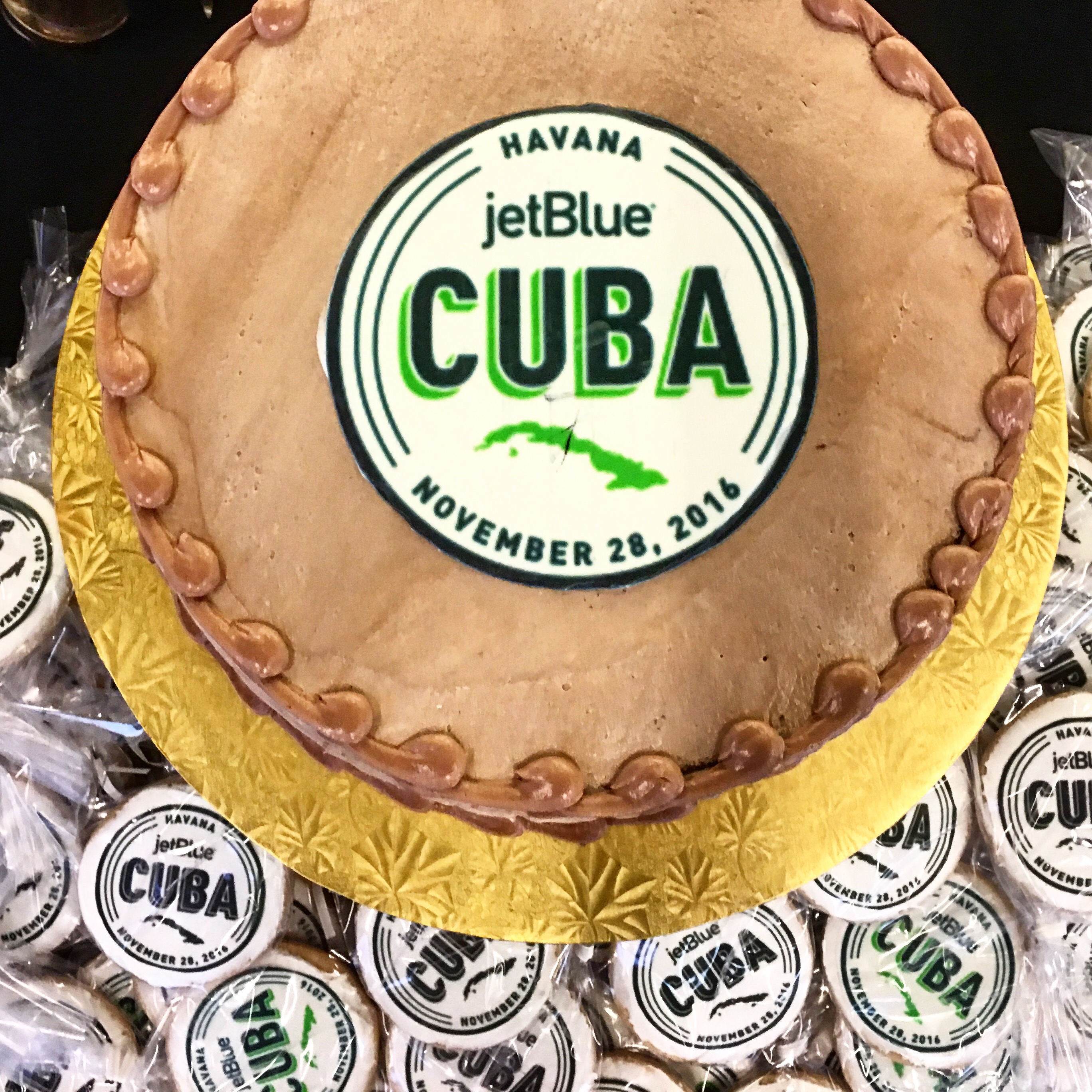 a cake with a logo on it