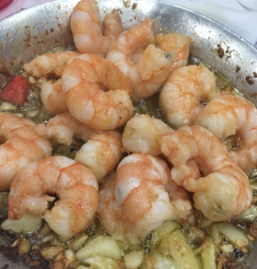 a bowl of shrimp