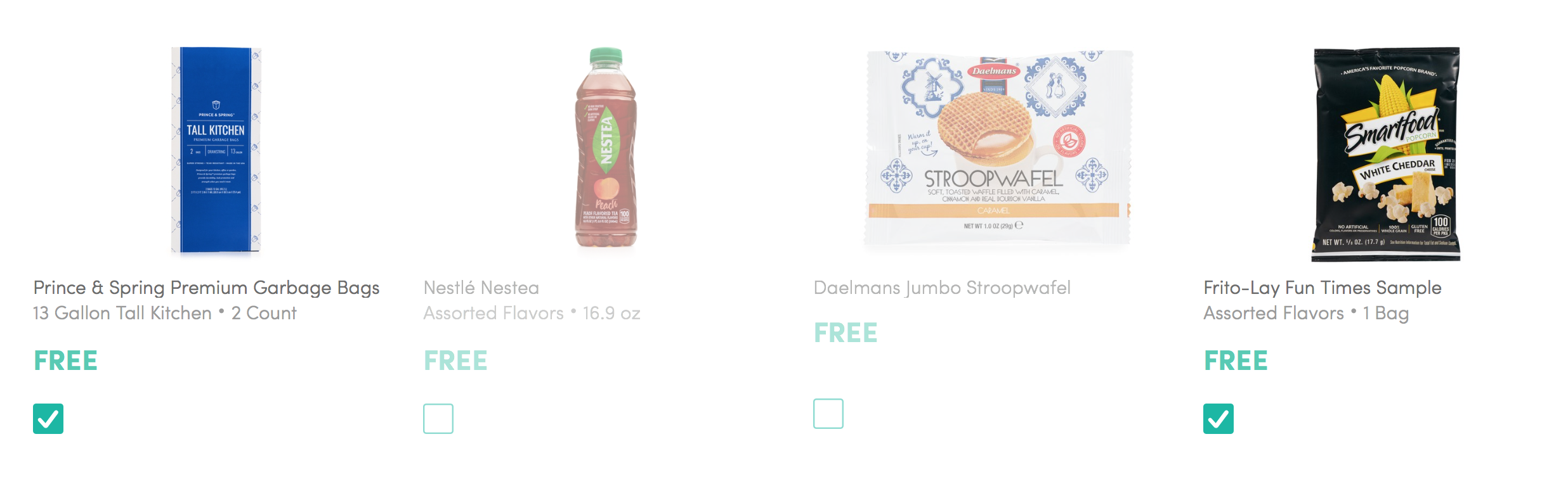 a bottle of juice and a package of stroopwafel