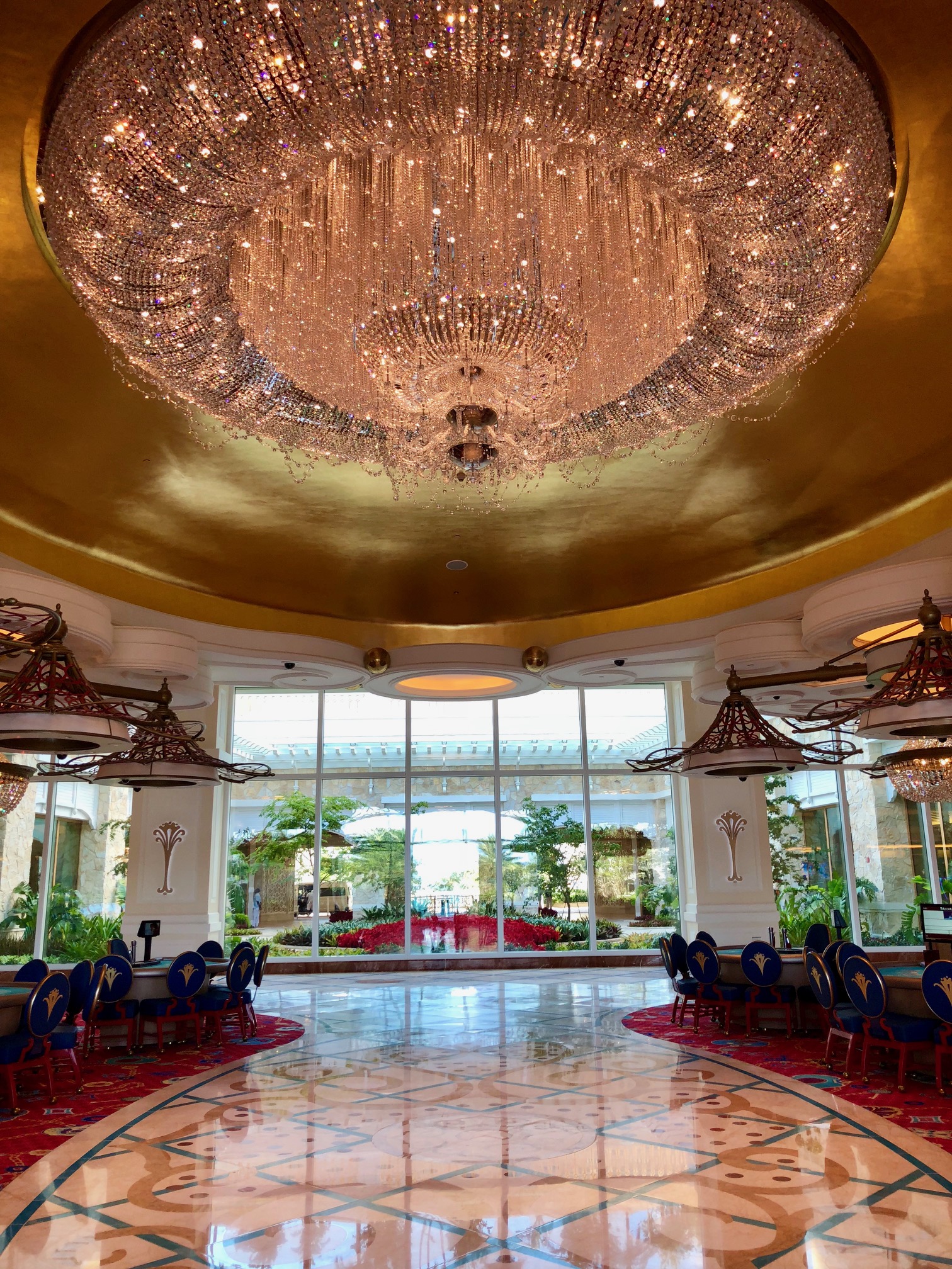a large chandelier in a room